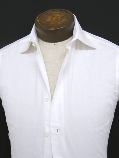 Roscoe Primo（ロスコ・プリモ）　ワイドカラーシャツ　白　ヘリンボーン生地　サイズ37　
